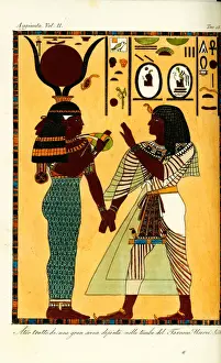 Protection Prints: Egyptian goddess Hathor with King Seti I