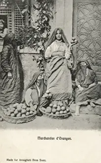 Trays Prints: Egyptian Orange Sellers posing
