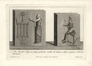 Etruscans Gallery: Two Egyptian priests with special symbols