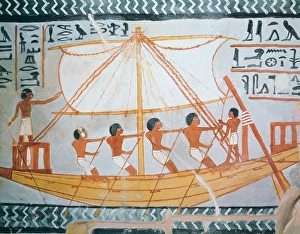 Egyptian ship. Rowers Egyptian ship. Rowers