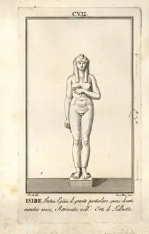Egyptian statue of the goddess Isis with throne headdress