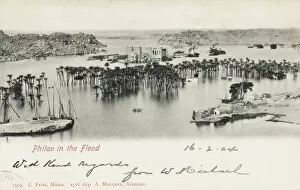 The Egyptian Temple Island of Philae, Egypt flooded