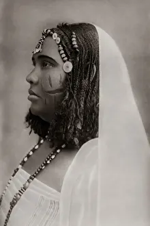 Egyptian woman with scarification, circa 1890, Egypt