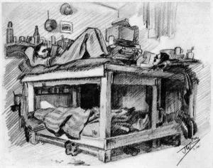 Bunk Prints: Eight-sleeper bunk in Stalag XXI D