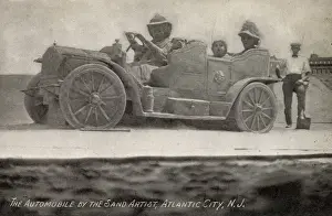 Sand Castle Prints: Elaborate Automobile sandcastle - Atlantic City, NJ