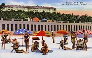 Sunshade Prints: Elbow Beach Hotel and Bathing Beach, Bermuda