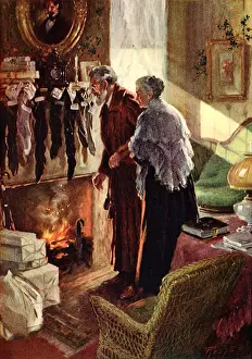 Packages Prints: Elderly Couple on Christmas Morn