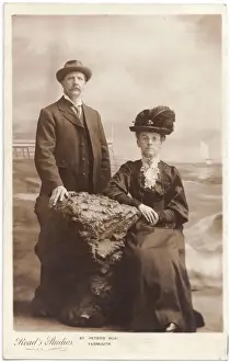 Necked Prints: Elderly Edwardian couple in studio setting