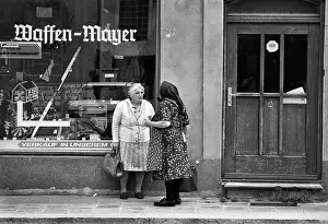 Two elderly ladies in Nordlingen, Bavaria, German