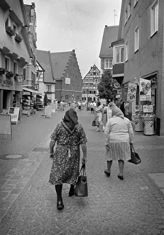 Two elderly ladies in Nordlingen, Bavaria, German