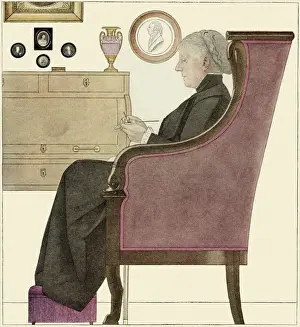 Delineator Prints: Elderly ladt seated