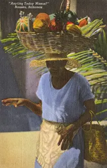 Selling Prints: Elderly lady fruit seller - Nassau, Bahamas