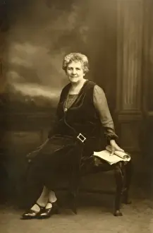 Elderly lady in velvet dress