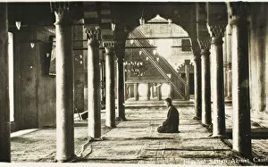 Constantinople Gallery: Elderly man at prayer in an Istanbul Mosque