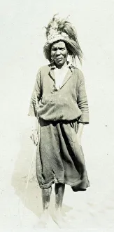 Elderly South African man in elaborate headdress