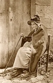 Elderly woman of Bourbonnais region, Central France