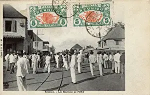 Tramline Prints: Elections at Le Port, Island of Reunion, Indian Ocean