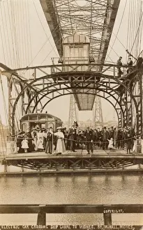 Platform Prints: Electric Car Crossing ship canal from Runcorn to Widnes