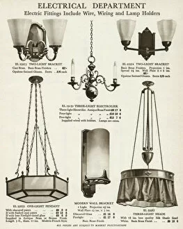 Images Dated 27th July 2017: Electric ceiling pendant & bracket lights 1929