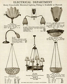 Fittings Gallery: Electric ceiling & wall lights using oyster shell 1929