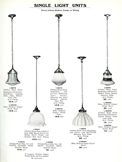 Electric Light Fixtures catalogue, Single Light Units