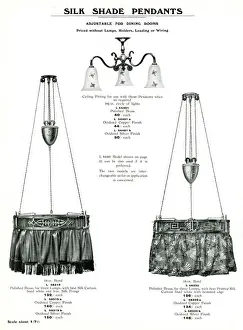 Electric Light Fixtures catalogue, Silk Shade Pendants