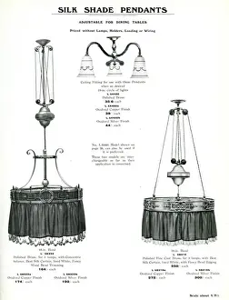Electric Light Fixtures catalogue, Silk Shade Pendants
