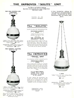 Electric Light Fixtures catalogue, Improved Solite Unit