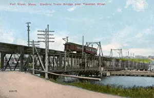 Taunton Collection: Electric Train Bridge over Taunton River, Massachusetts, USA