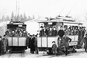 Lugano Prints: Electric trams, Lugano, Switzerland, pre-1900