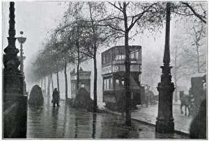 Tramways Prints: Electric Trams Opened at Embankment, London 1906
