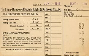 Electricity bill for resident of Lima, New York State, USA