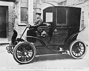 Electromobile veteran car, early 1900s