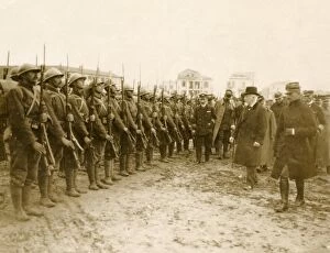 Eleftherios Venizelos reviewing Greek regiment, WW1