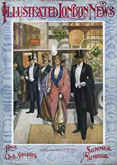 Elegant couple arriving for supper at the Savoy, 1913