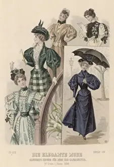 Lorgnette Prints: Elegant Dress of 1896