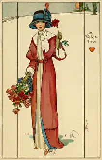 Elegant lady Valentine card
