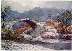 Galloway Collection: Elegant stone bridge on the river Minnick, Galloway, Scotland, attributed to oman engineers