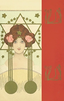 Adorned Gallery: Elegant woman adorned with roses & stars