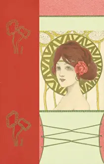 Kirchner Prints: Elegant woman with gold halo