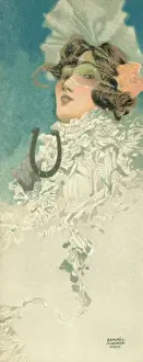 Kirchner Prints: Elegant woman with horseshoe