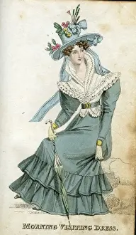 Frill Prints: Elegant woman in Morning Visiting Dress