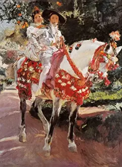 Elena and Maria wearing old valencian dresses