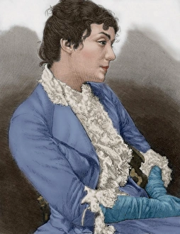 Eleonora Duse (1858-1924). Italian actress. Portrait. Engrav Eleonora Duse (1858-1924). Italian actress. Portrait. Engrav