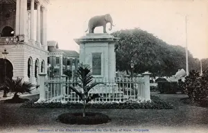 Singapore Prints: Elephant Statue outside Victoria Theatre, Singapore