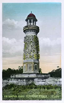 Moghul Gallery: The Elephant Tower at Fatehpur Sikri, Uttar Pradesh, India