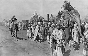Afghanistan Gallery: Elephants pull steam roller & motors for Amir of Afghanistan
