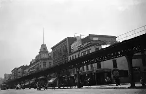 Rapid Prints: Elevated rail road, Houghton st, New York