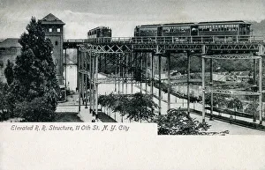Subway Prints: Elevated Railroad Structure - 110th Street, New York City