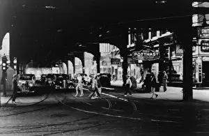 Under the elevated tracks. Chicago, Illinois